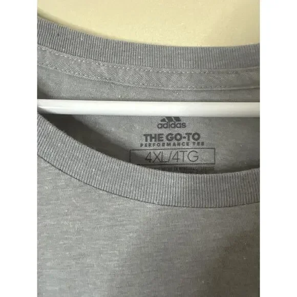 Adidas Short Sleeve T-shirt Men's Gray 4XL With Logo I - Picture 2 of 5